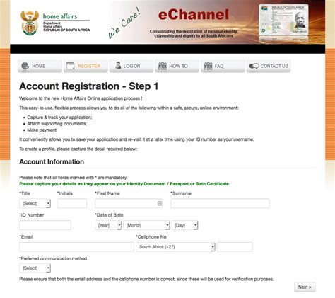 Online ID Application Procedure.